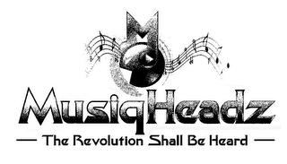 M MUSIQHEADZ THE REVOLUTION SHALL BE HEARD logo