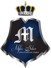 M MYLES SELECT ULTRA PREMIUM VODKA logo