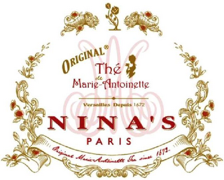 M ORIGINAL THE DE MARIE-ANTOINETTE VERSAILLES DEPUIS 1672 NINA'S PARIS ORIGINAL MARIE-ANTOINETTE TEA SINCE 1672 logo