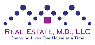 M REAL ESTATE, M.D., LLC. CHANGING LIVES ONE HOUSE AT A TIME logo