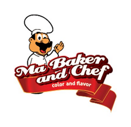 MA BAKER AND CHEF COLOR AND FLAVOR logo