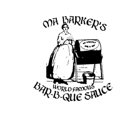MA BARKER'S WORLD FAMOUS BAR-B-QUE SAUCE logo
