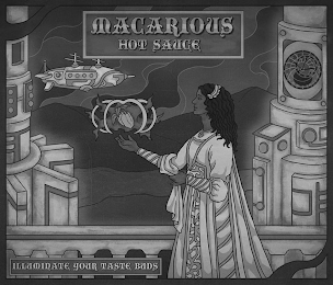 MACARIOUS HOT SAUCE ILLUMINATE YOUR TASTE BUDS logo