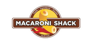 MACARONI SHACK PASTA · INGREDIENTS · SAUCES YES CHEF! logo