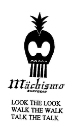 MACHISMO SURFGEAR LOOK THE LOOK WALK THE WALK TALK THE TALK logo