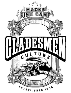 MACK'S FISH CAMP GLADESMEN CULTURE ESTABLISHED 1938 logo
