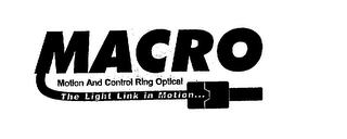 MACRO MOTION AND CONTROL RING OPTICAL THE LIGHT LINK IN MOTION... logo