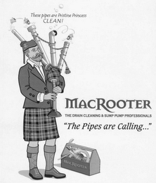 MACROOTER THE DRAIN CLEANING & SUMP PUMP PROFESSIONALS "THE PIPES ARE CALLING..." logo
