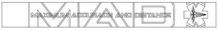 MAD MAXIMUM ACCURACY AND DISTANCE X logo