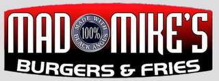 MAD MIKE'S BURGERS & FRIES MADE WITH 100% BLACK ANGUS logo