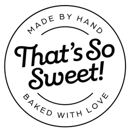 MADE BY HAND THAT'S SO SWEET! BAKED WITH LOVE logo
