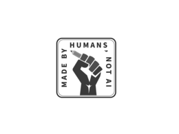 MADE BY HUMANS , NOT AI logo