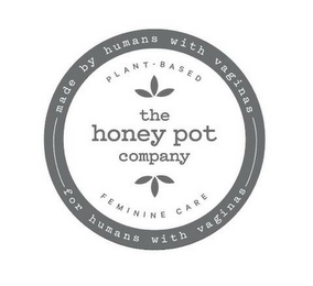 MADE BY HUMANS WITH VAGINAS FOR HUMANS WITH VAGINAS PLANT-BASED THE HONEY POT COMPANY FEMININE CARE logo