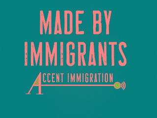 MADE BY IMMIGRANTS ACCENT IMMIGRATION logo