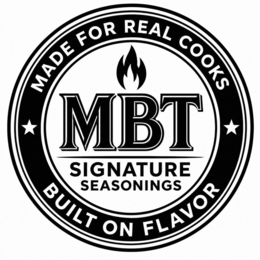 MADE FOR REAL COOKS MBT SIGNATURE SEASONINGS BUILT ON FLAVOR logo