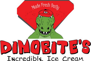 MADE FRESH DAILY DINOBITE'S INCREDIBLE ICE CREAM logo