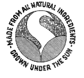 MADE FROM ALL NATURAL INGREDIENTS GROWN UNDER THE SUN logo