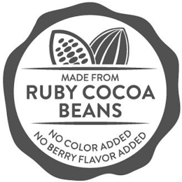 MADE FROM RUBY COCOA BEANS NO COLOR ADDED NO BERRY FLAVOR ADDED logo