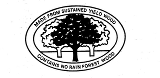 MADE FROM SUSTAINED YIELD WOOD CONTAINSNO RAIN FOREST WOOD logo