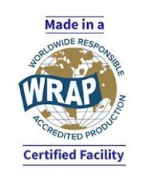 MADE IN A CERTIFIED FACILITY WRAP WORLDWIDE RESPONSIBLE ACCREDITED PRODUCTION logo