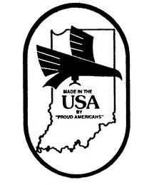 MADE IN THE USA BY "PROUD AMERICANS" logo