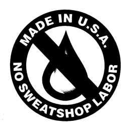 MADE IN U.S.A. NO SWEATSHOP LABOR logo