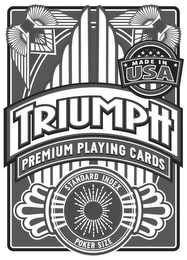 MADE IN USA TRIUMPH PREMIUM PLAYING CARDS STANDARD INDEX POKER SIZE logo