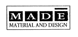 MADE MATERIAL AND DESIGN logo