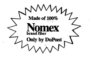 MADE OF 100% NOMEX BRAND FIBER ONLY BY DUPONT logo