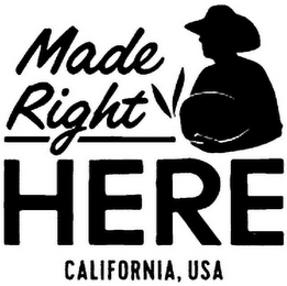 MADE RIGHT HERE CALIFORNIA, USA logo