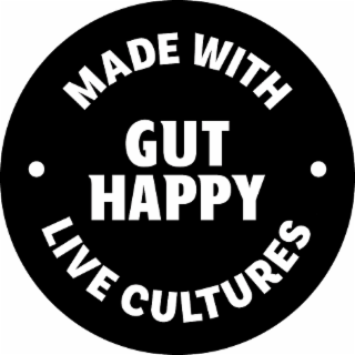 MADE WITH GUT HAPPY LIVE CULTURES logo