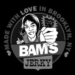 MADE WITH LOVE IN BROOKLYN, NY BAM'S JERKY logo