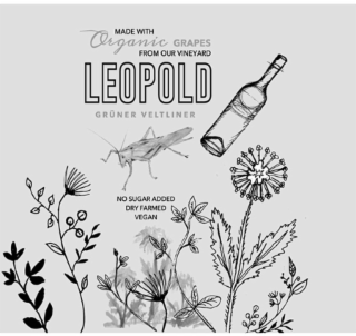 MADE WITH ORGANIC GRAPES FROM OUR VINEYARD LEOPOLD GRUNER VELTLINER NO SUGAR ADDED DRY FARMED VEGAN logo
