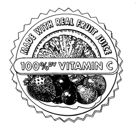 MADE WITH REAL FRUIT JUICE 100% DV VITAMIN C logo