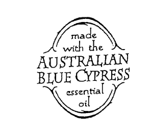 MADE WITH THE AUSTRALIAN BLUE CYPRESS ESSENTIAL OIL logo