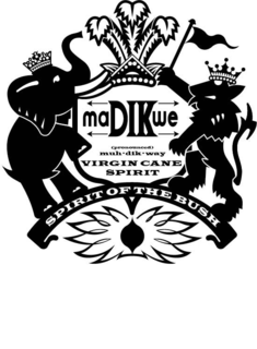 MADIKWE (PRONOUNCED) MUH.DIK.WAY VIRGIN CANE SPIRIT SPIRIT OF THE BUSH logo