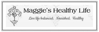 MAGGIE'S HEALTHY LIFE LIVE LIFE BALANCED. NOURISHED. HEALTHY logo