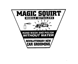 MAGIC SQUIRT MOBILE DETAILERS HAND WASH AND POLISH WITHOUT WATER REVOLUTIONARY NEW CAR GROOMING logo
