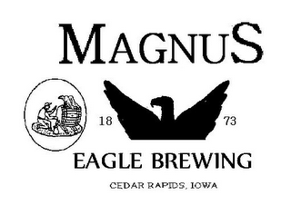 MAGNUS EAGLE BREWING 18 73 CEDAR RAPIDS IOWA logo