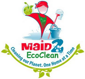 MAID 2 ECOCLEAN, CLEANING OUR PLANET. ONE HOME AT A TIME logo