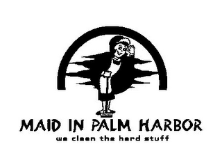 MAID IN PALM HARBOR WE CLEAN THE HARD STUFF logo