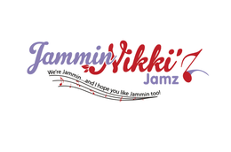 MAIN LOGOJAMMIN NIKKI'Z JAMZTAGLINEWE'RE JAMMIN.....AND I HOPE YOU LIKE JAMMIN TOO!PUNCTUATION AND SPECIAL CHARACTERS INCLUDEDAPOSTROPHE IN WE'REFIVE PERIODS AFTER JAMMIN (.....)APOSTROPHE IN NIKKI'ZEXCLAMATION POINT AT THE END (!)AS A SINGLE TEXT BLOCK:JAMMIN NIKKI'Z JAMZWE'RE JAMMIN.....AND I HOPE YOU LIKE JAMMIN TOO! logo