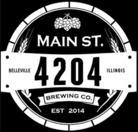 MAIN ST. BREWING CO. 4204 BELLEVILLE ILLINOIS EST 2014 logo