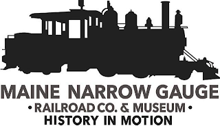 MAINE NARROW GAUGE · RAILROAD CO. & MUSEUM · HISTORY IN MOTION logo
