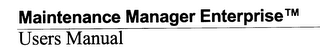 MAINTENANCE MANAGER ENTERPRISE logo