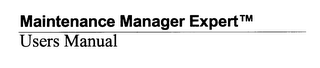 MAINTENANCE MANAGER EXPERT TM logo