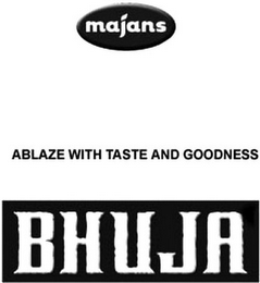 MAJANS ABLAZE WITH TASTE AND GOODNESS BHUJA logo