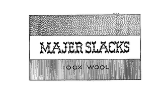 MAJER SLACKS 100% WOOL logo