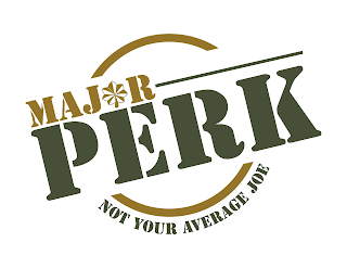 MAJOR PERK NOT YOUR AVERAGE JOE logo