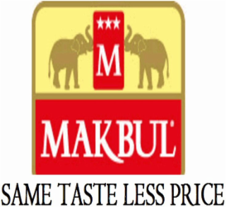 MAKBUL SAME TASTE LESS PRICE logo